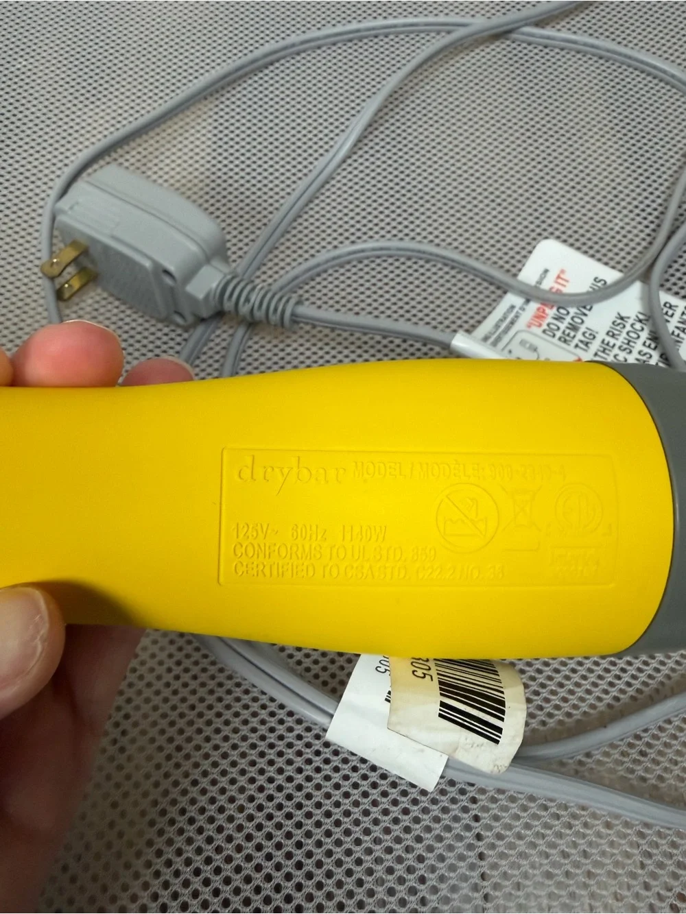 Drybar The Double Shot Oval Blow-Dryer Brush | Yellow Hot Hair Styler Tool EUC